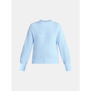 Size Small S Time & Tru Blue Women's Shaker Stitch Mock Neck Sweater Midweight